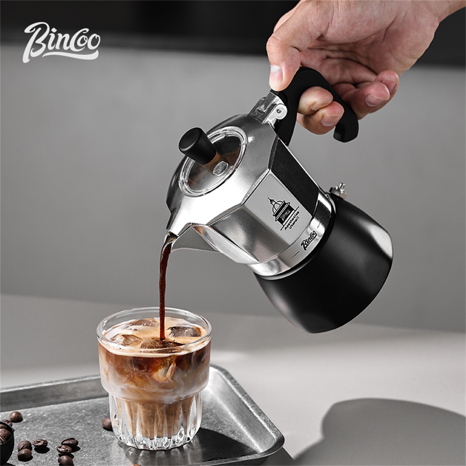 Coffee Equipment Espresso - BINCOO Doppelventil-Moka-Topf, Espresso-Extraktionskaffeemaschine, tragbare Heimmaschine, Mokka-Topf,
